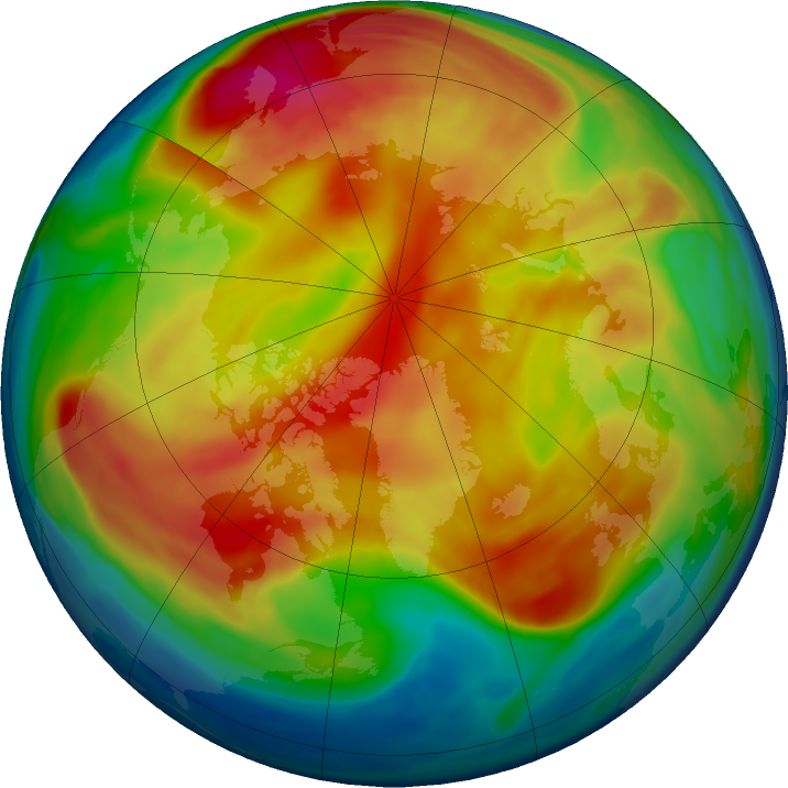 Arctic ozone map for 09 February 2019